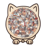 🐱135-elementowa drewniana układanka w kształcie kota w kolorach Morandiego🎁