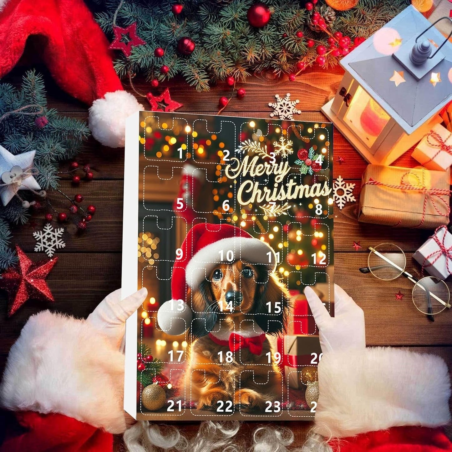 🎅Kalendarz adwentowy z jamnikiem na Boże Narodzenie 2024🎁