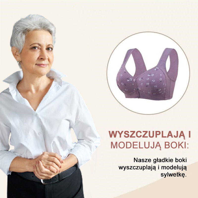 【S-6XL】🌸Bawełniany biustonosz Premium z rozcięciem z przodu