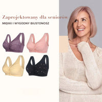 Projekt dla seniorów Bawełniany biustonosz z zapięciem z przodu