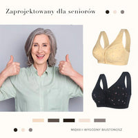Projekt dla seniorów Bawełniany biustonosz z zapięciem z przodu