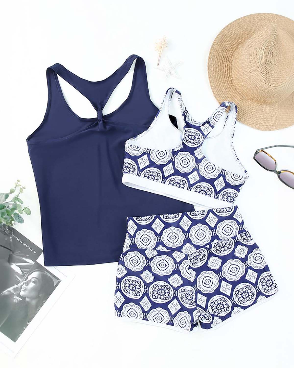 🏖️ Gorąca letnia wyprzedaż – 50% OFF! 💝✨ Kobiecy wygodny zestaw bikini 3-częściowy z nadrukiem