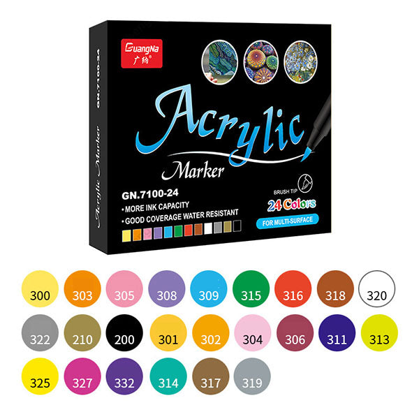 VIVACREATE™ - ZESTAW 24 FLAMASTRÓW AKRYLOWYCH