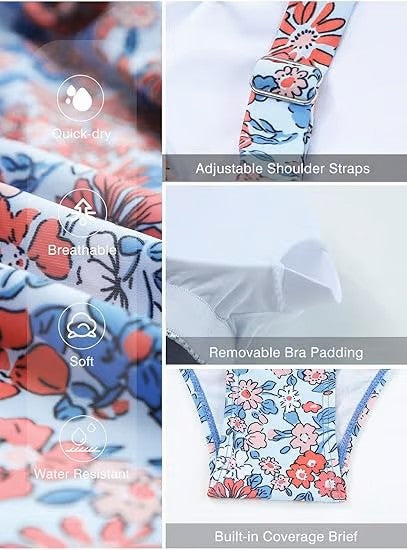 👙Kobiece dwuczęściowe stroje kąpielowe typu tankini z efektem wyszczuplającym brzuch