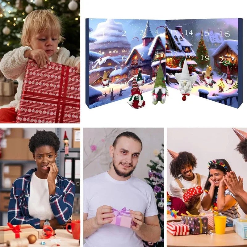 💝Pomysł na prezent Gorąca wyprzedaż🎅Kalendarz adwentowy z krasnalami na Boże Narodzenie/Halloween 2025🎃
