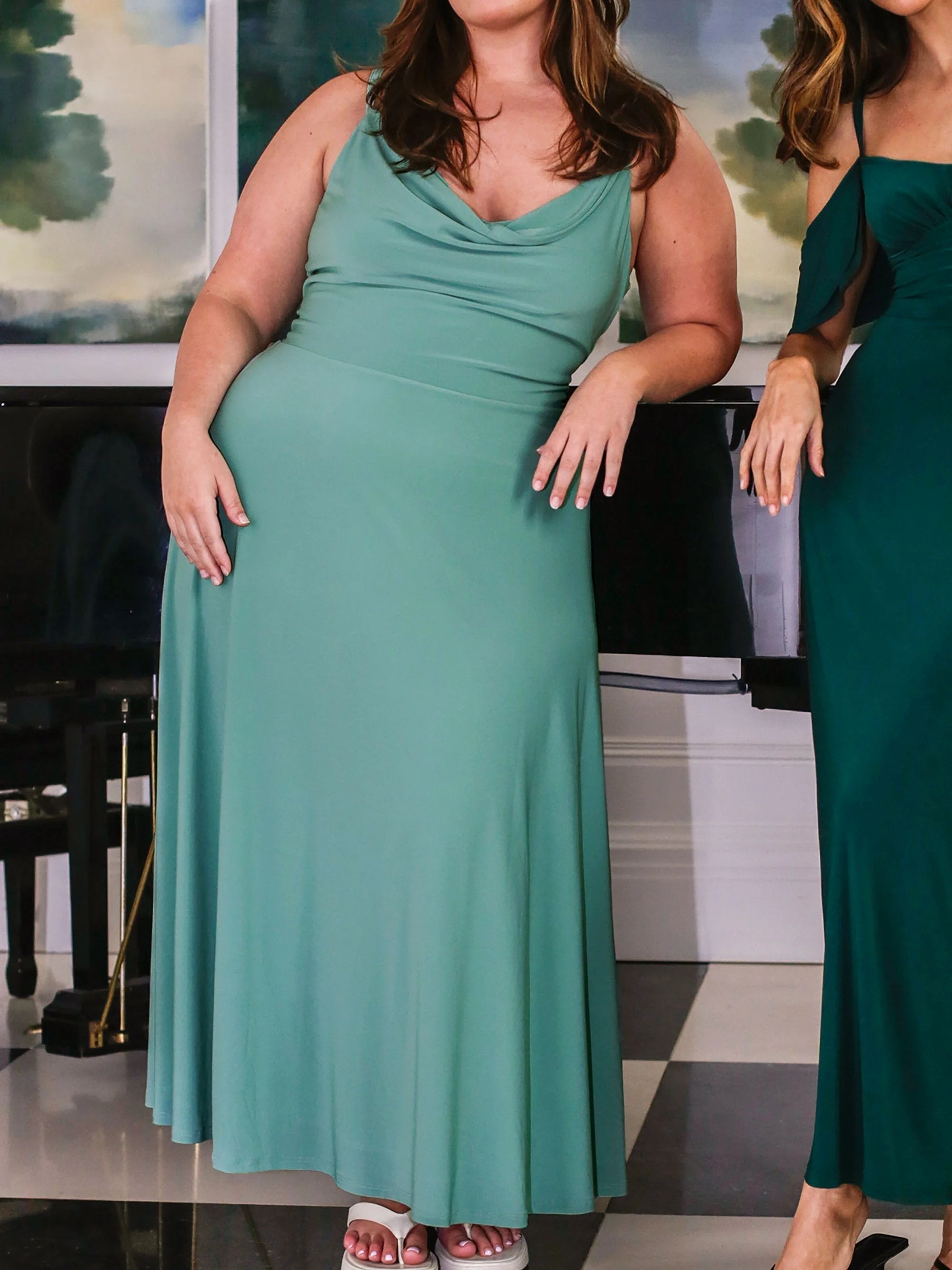 💃Lulah Drape Maxi Dress z wbudowanym biustonoszem