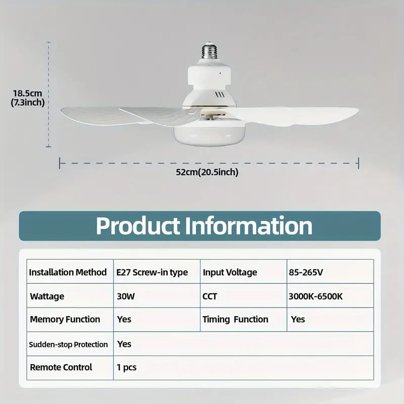 🔥Nowe produkty☀️Przenośny wentylator oświetleniowy 2 w 1 z pilotem zdalnego sterowania