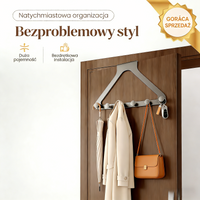 Wieszak na drzwi z 6 hakami bez potrzeby wiercenia 🚪✨