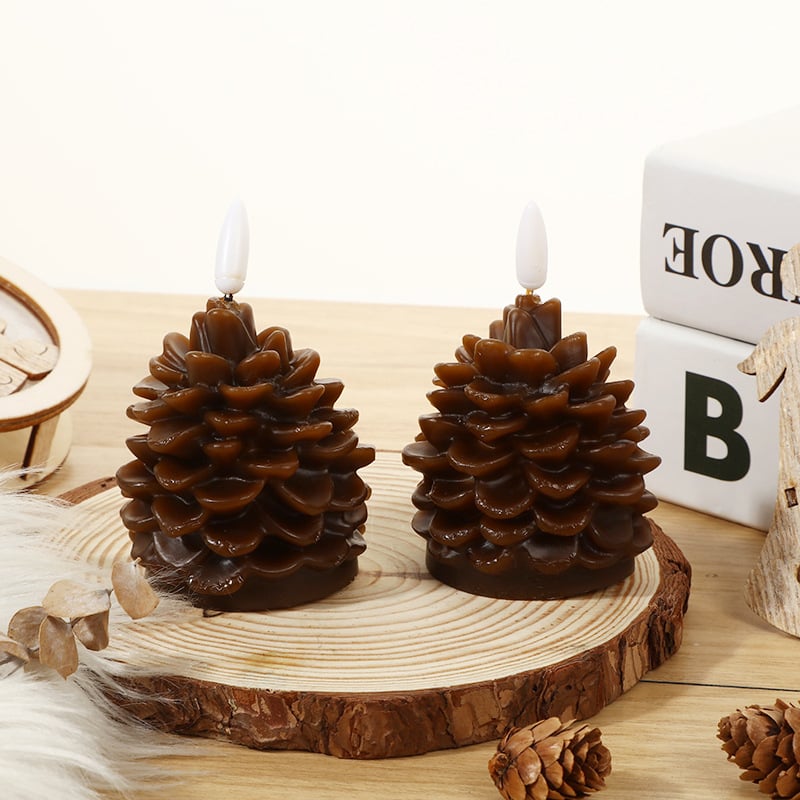 ⛄🔥Świeczki bezpłomieniowe w kształcie szyszek sosnowych zasilane bateryjnie