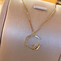 💕Jasna noc: Naszyjnik z księżycem i gwiazdą 🌙🎅 Oferta ograniczona czasowo