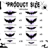 🦇Halloweenowe świecące nietoperze 3D