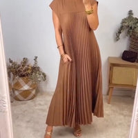 💕Damska plisowana sukienka w jednolitym kolorze👗