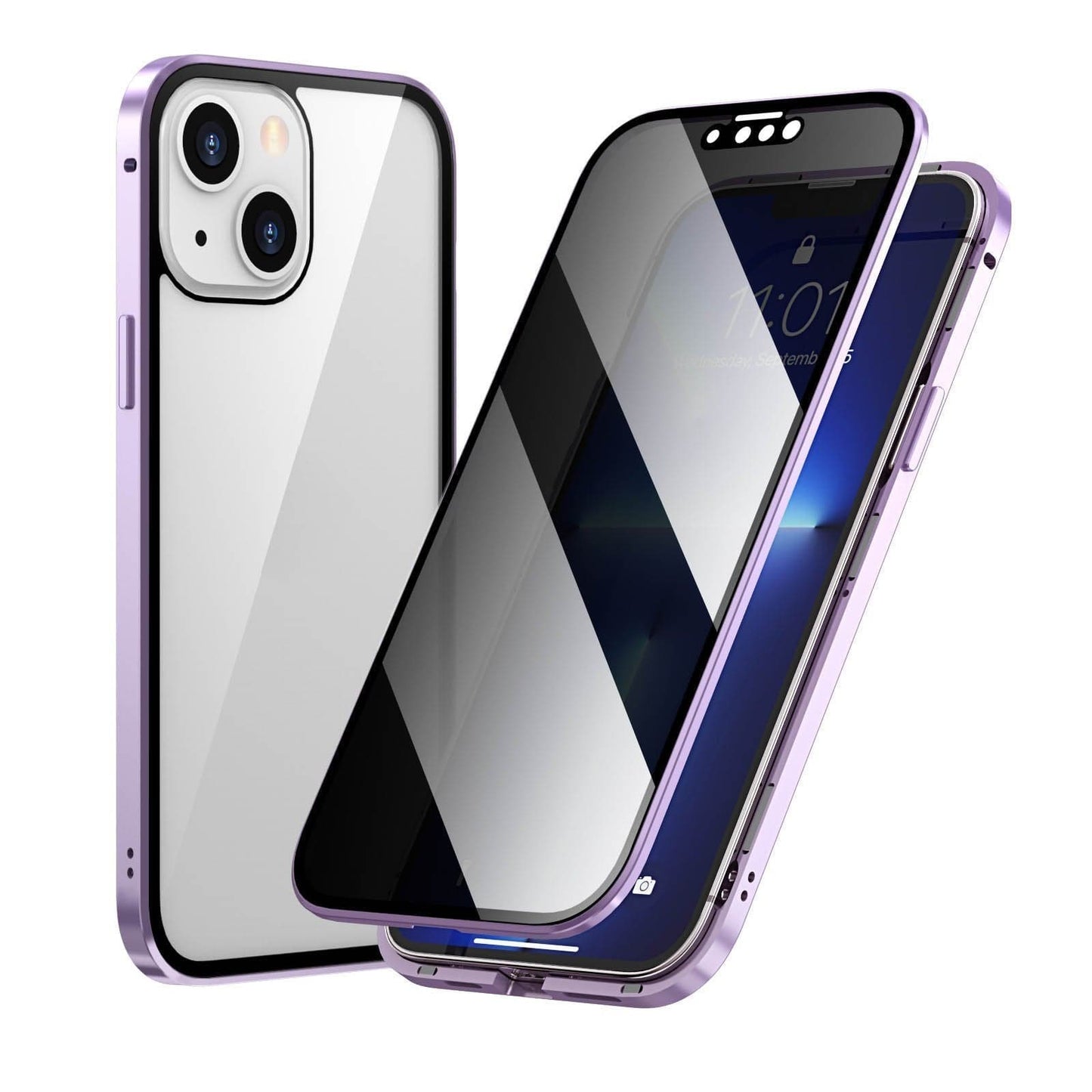 🔥 Magnetyczne etui na iPhone'a z prywatnym szkłem i metalową ramką📱