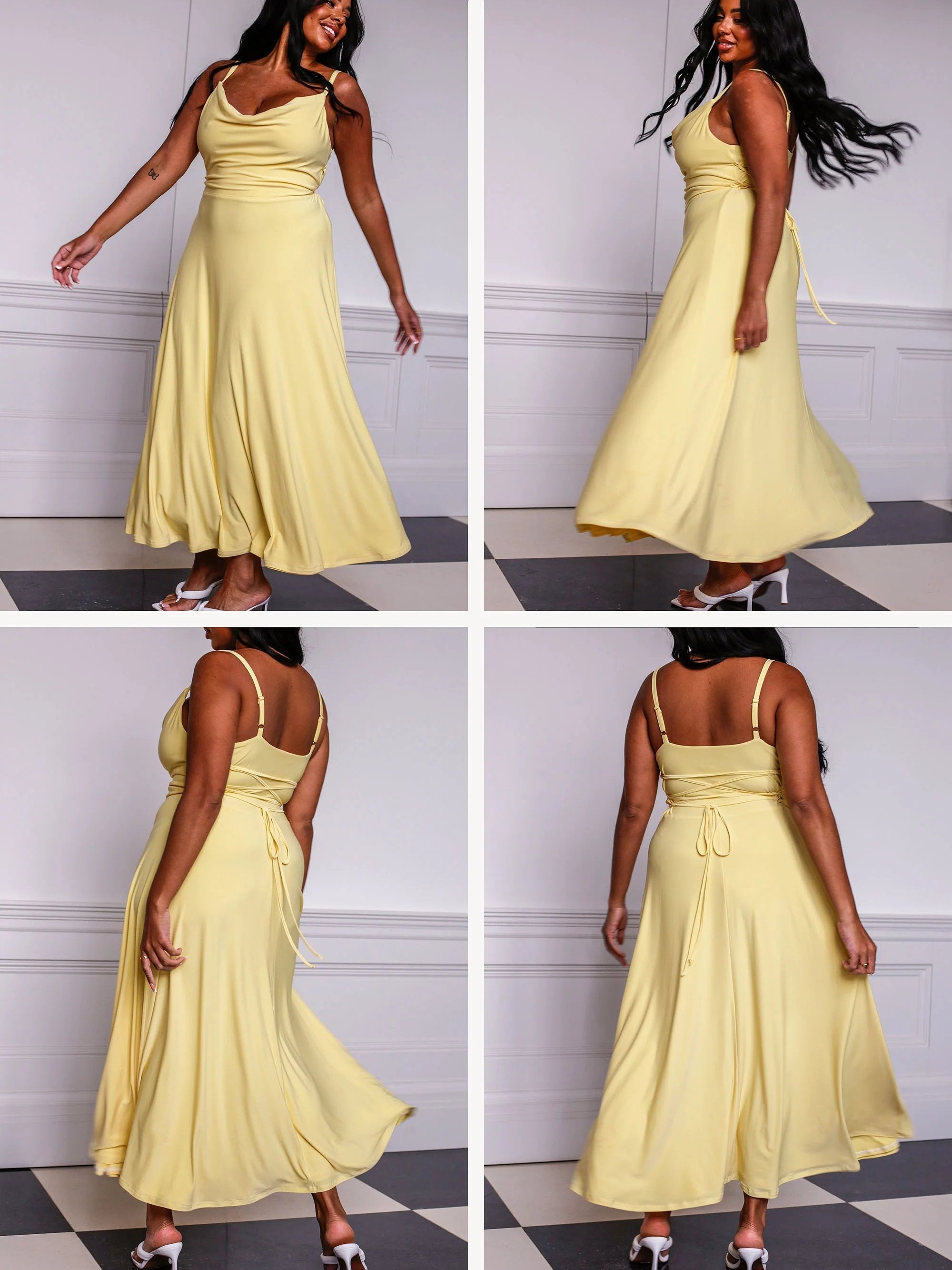 💃Lulah Drape Maxi Dress z wbudowanym biustonoszem