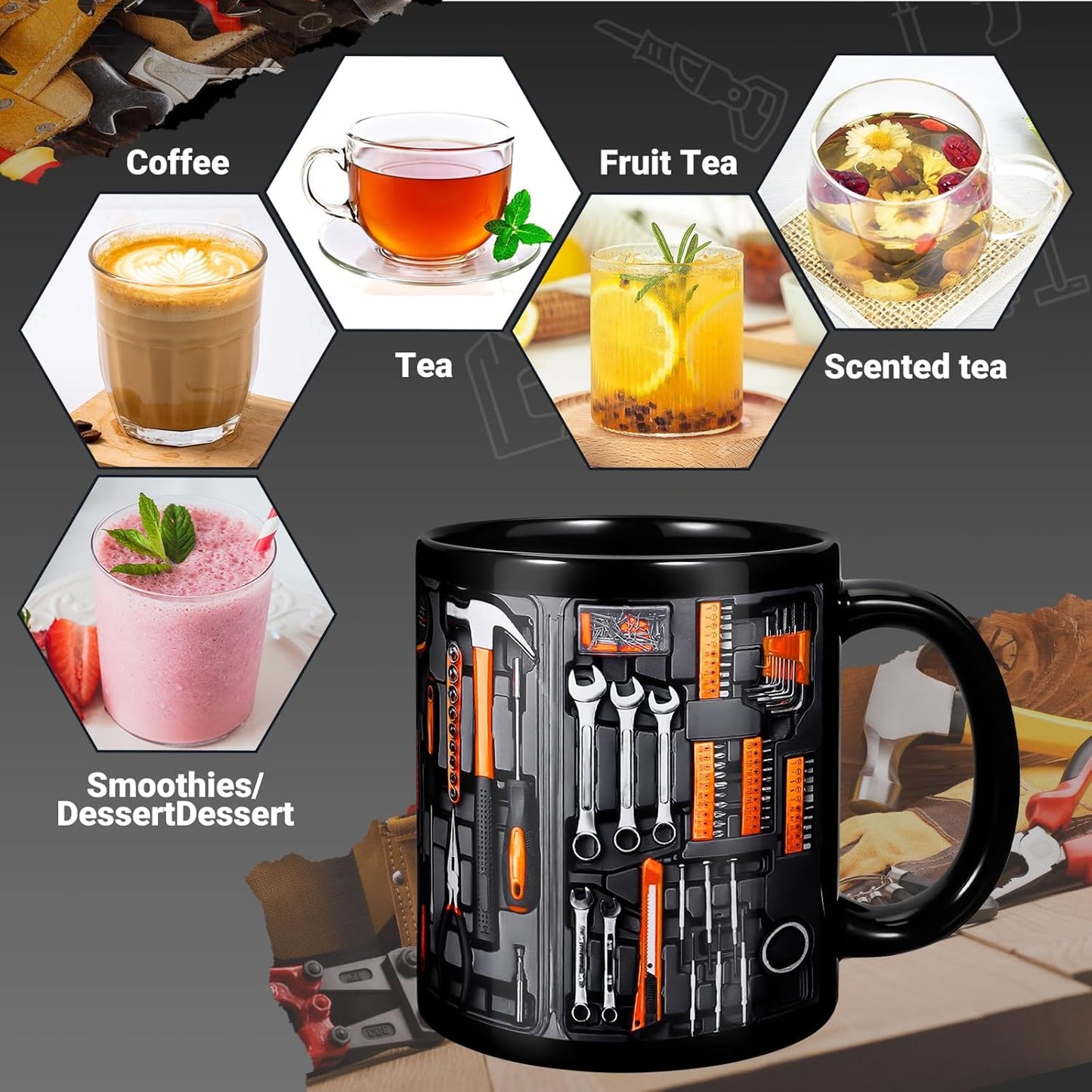 🔨Zestaw narzędzi mechanicznych 3D Kubek do kawy☕
