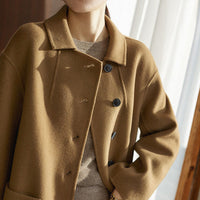 【🎄Wyprzedaż zimowa 49% taniej】Długi płaszcz damski z podwójną warstwą sztucznej wełny Tweed