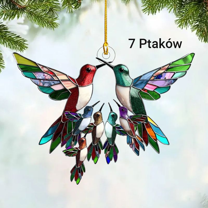 Witrażowe Ozdoby Wiszące Dla Członków Rodziny Kolibrów