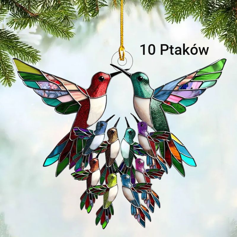 Witrażowe Ozdoby Wiszące Dla Członków Rodziny Kolibrów