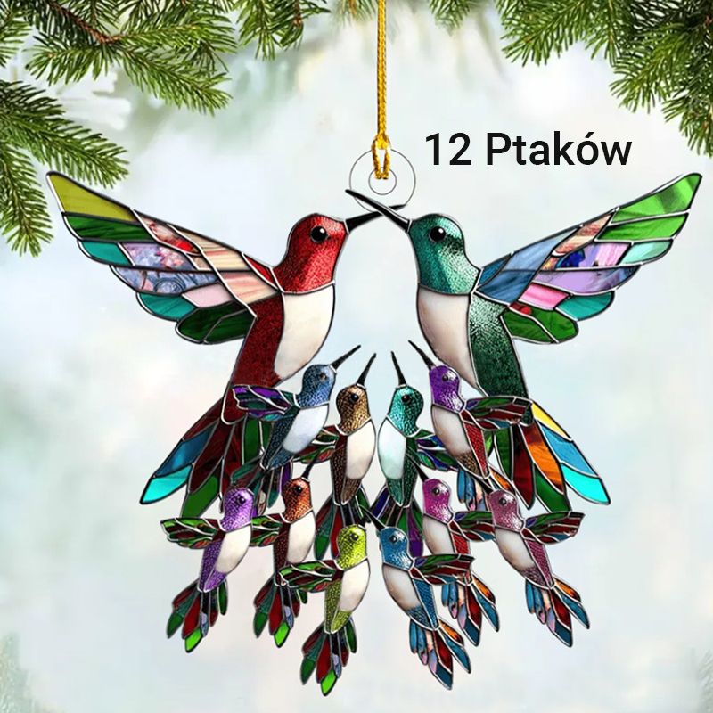 Witrażowe Ozdoby Wiszące Dla Członków Rodziny Kolibrów
