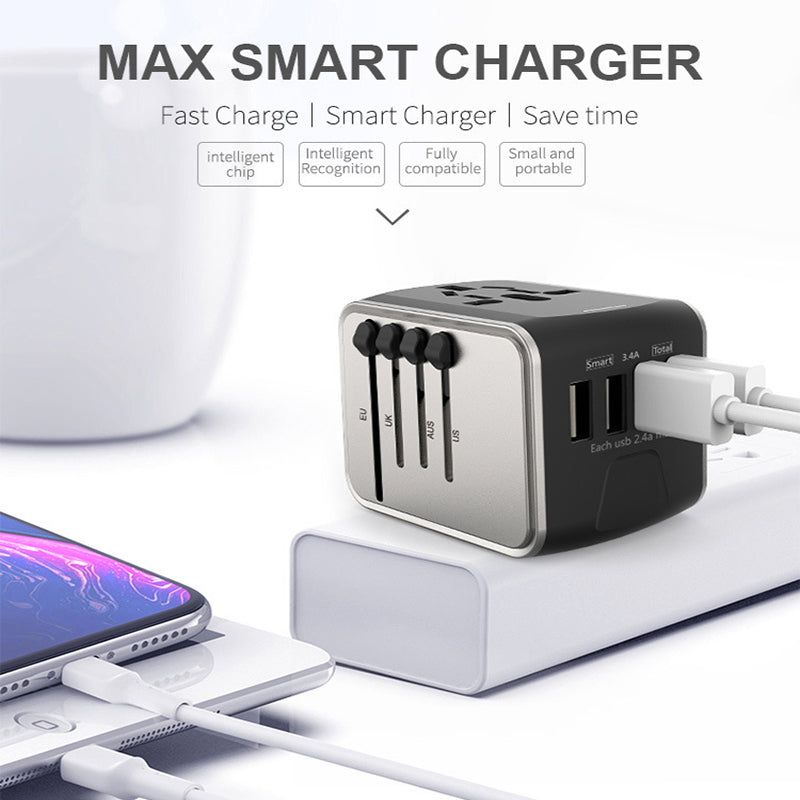 💥💥Uniwersalny podróżny adapter wtyczki z 4 portami USB