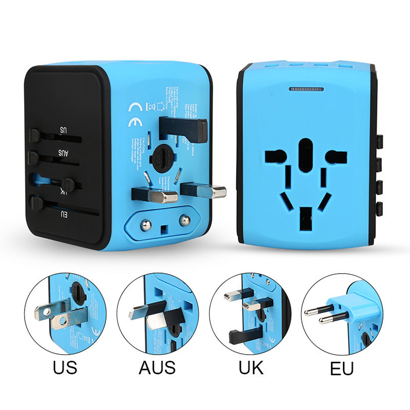 💥💥Uniwersalny podróżny adapter wtyczki z 4 portami USB