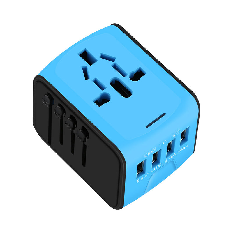 💥💥Uniwersalny podróżny adapter wtyczki z 4 portami USB