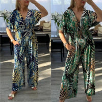🥻Letnia moda damska Body z nadrukiem liści Plus Size z elastyczną talią