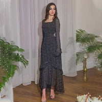 Elegancka sukienka z cienkiego szyfonu w kropki dla kobiet