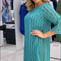 🌸Modna sukienka z okrągłym dekoltem dla kobiet