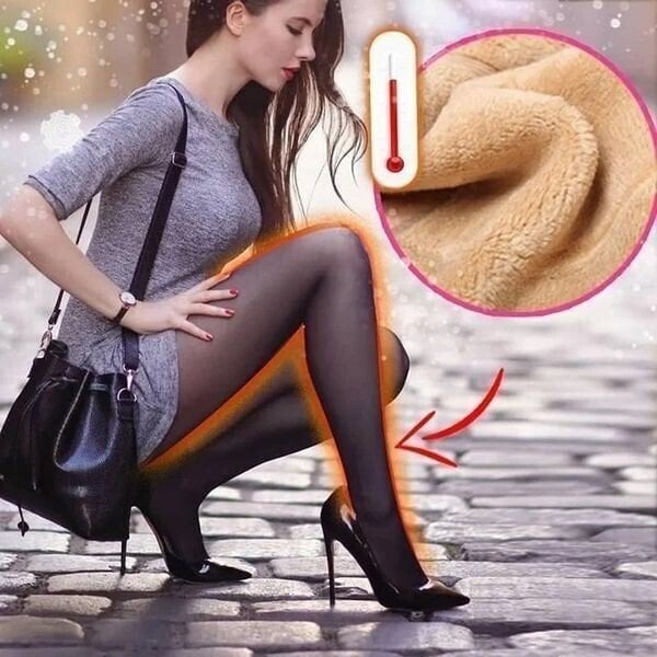 Flawless Legs Fake półprzezroczyste, ciepłe rajstopy elastyczne z pluszową podszewką