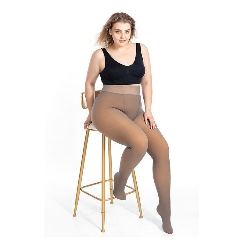 Flawless Legs Fake półprzezroczyste, ciepłe rajstopy elastyczne z pluszową podszewką