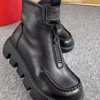 🔥Ciepłe krótkie buty damskie w stylu retro ze skóry PU👢