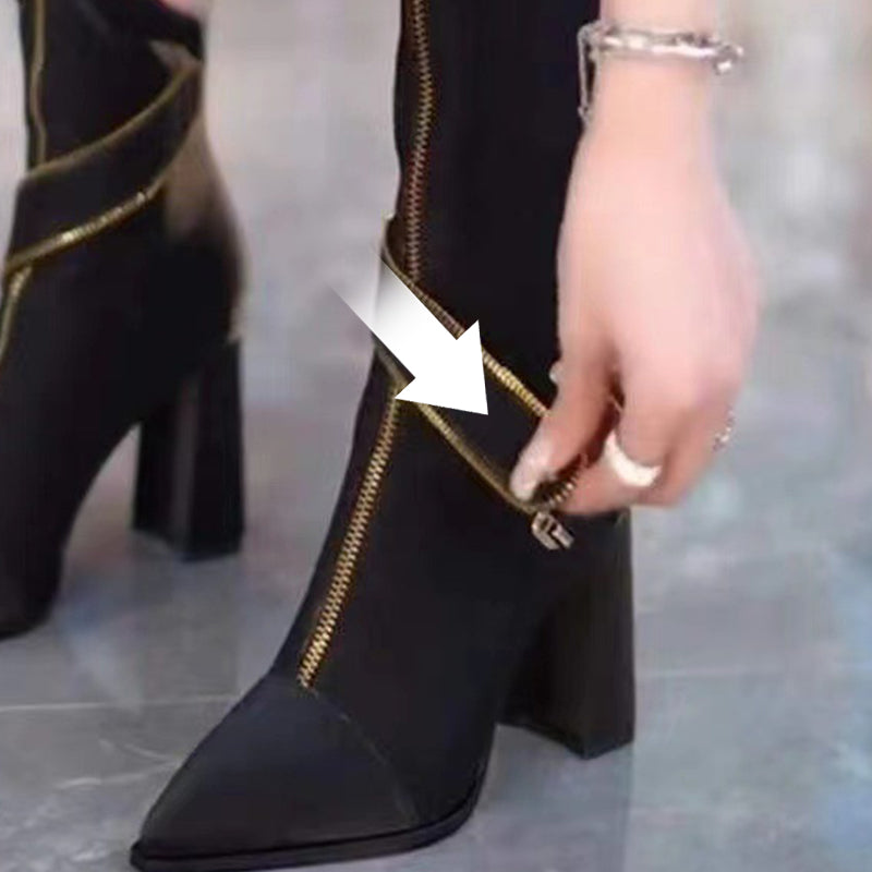 【💥Oferta ograniczona czasowo 】👢Buty za kolano ze szpiczastym noskiem i piętą