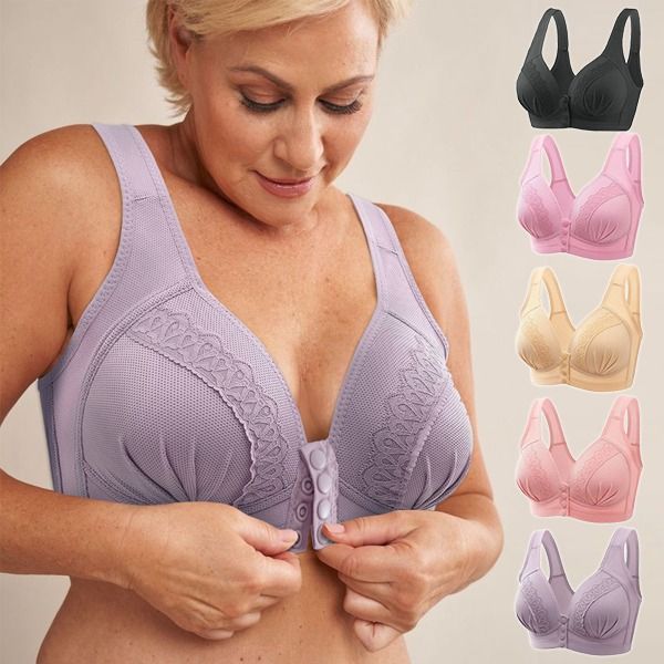 👙🎀【1+1 Bezpłatnie】🔥 Zapinany z przodu, oddychający, przyjazny dla skóry biustonosz z bawełny