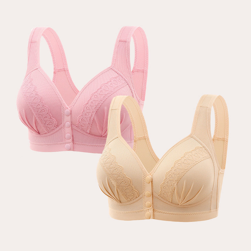👙🎀【1+1 Bezpłatnie】🔥 Zapinany z przodu, oddychający, przyjazny dla skóry biustonosz z bawełny