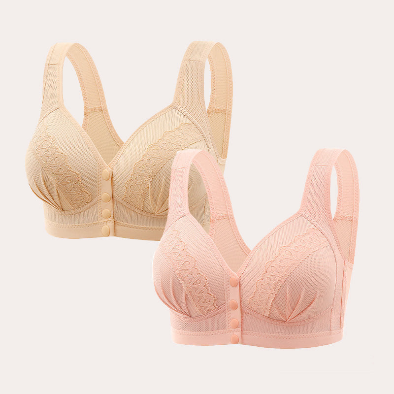 👙🎀【1+1 Bezpłatnie】🔥 Zapinany z przodu, oddychający, przyjazny dla skóry biustonosz z bawełny