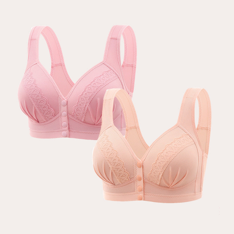 👙🎀【1+1 Bezpłatnie】🔥 Zapinany z przodu, oddychający, przyjazny dla skóry biustonosz z bawełny