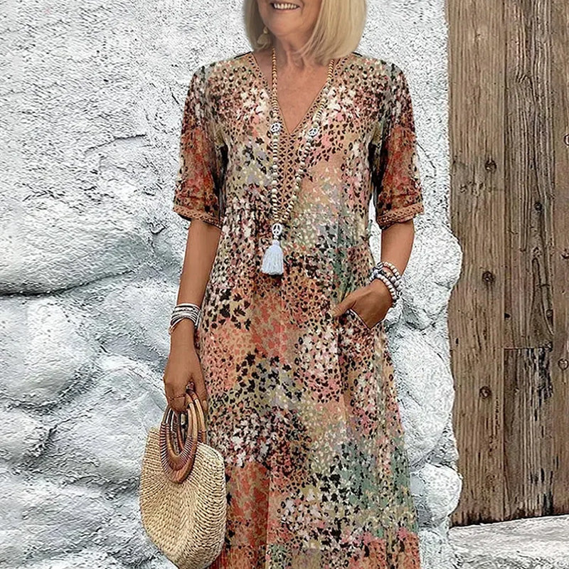 【S-3XL】💮Oddychająca sukienka z nadrukiem w stylu vintage