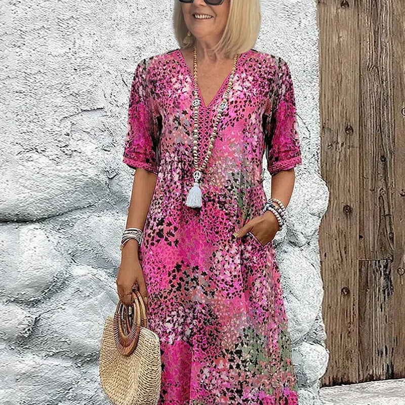 【S-3XL】💮Oddychająca sukienka z nadrukiem w stylu vintage