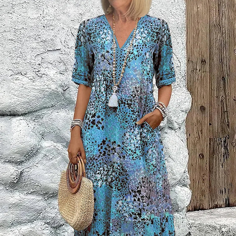 【S-3XL】💮Oddychająca sukienka z nadrukiem w stylu vintage