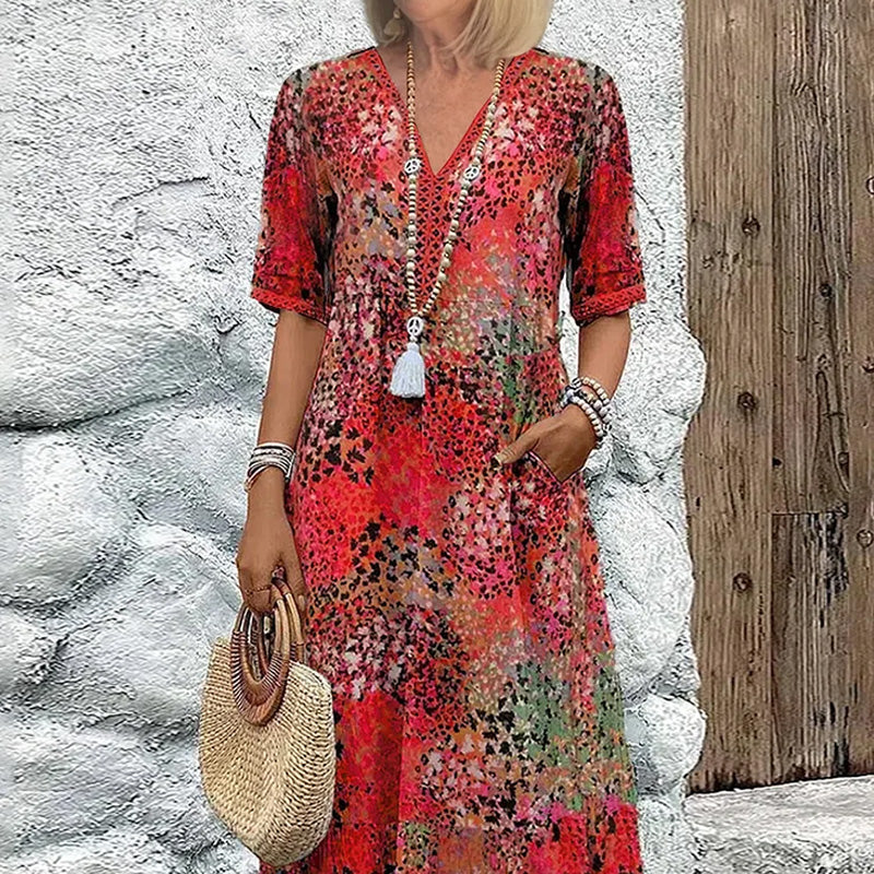 【S-3XL】💮Oddychająca sukienka z nadrukiem w stylu vintage