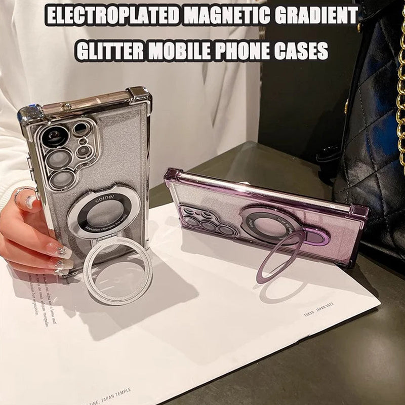 🔥📱Magnetyczne, brokatowe etui na telefon komórkowy Samsung S22/23/24
