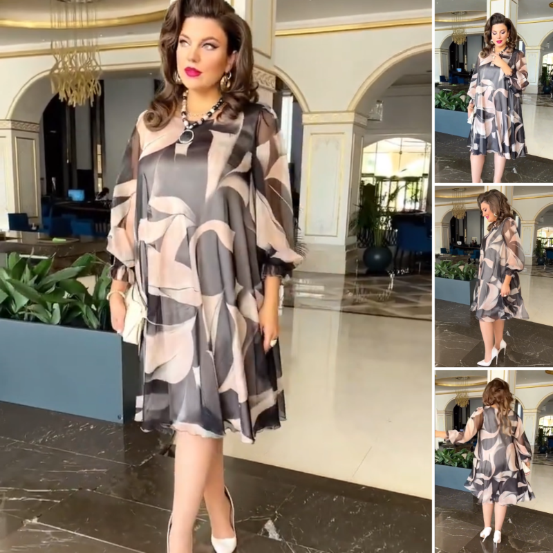 【S-4XL】🎀Elegancka szyfonowa sukienka w rozmiarze plus