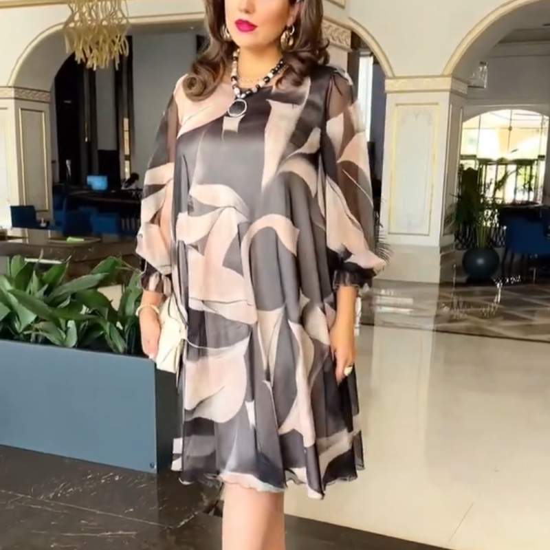 【S-4XL】🎀Elegancka szyfonowa sukienka w rozmiarze plus
