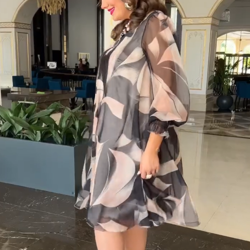 【S-4XL】🎀Elegancka szyfonowa sukienka w rozmiarze plus