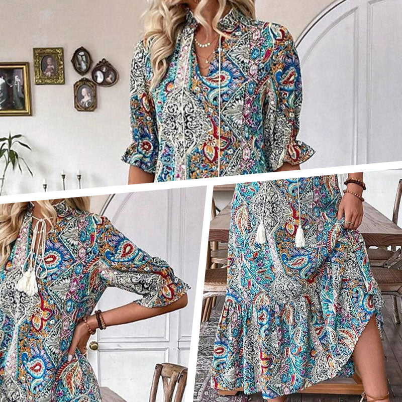 💃Eleganckie sukienki boho z kwiatowym nadrukiem
