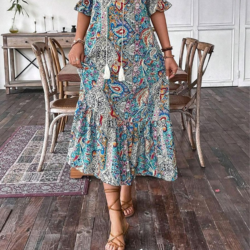 💃Eleganckie sukienki boho z kwiatowym nadrukiem