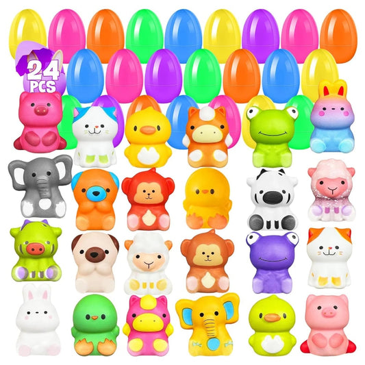 24 szt. jaj wielkanocnych z wypełnieniem, wolno rosnące Squishy Toys 3.21