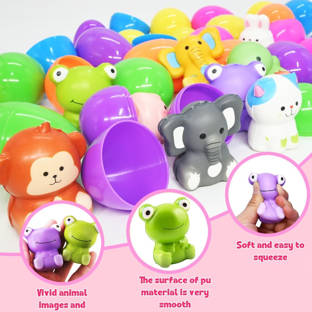 🔥24 szt. jaj wielkanocnych z wypełnieniem, wolno rosnące Squishy Toys 3.21