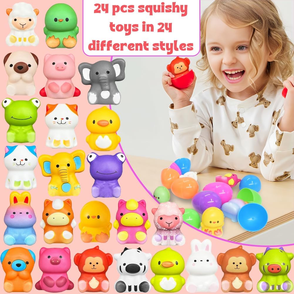 🔥24 szt. jaj wielkanocnych z wypełnieniem, wolno rosnące Squishy Toys 3.21